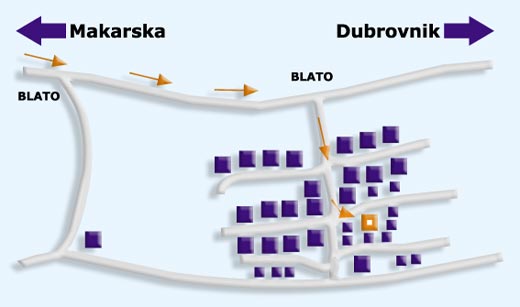 Map: Zivogosce - Blato - MV apartments